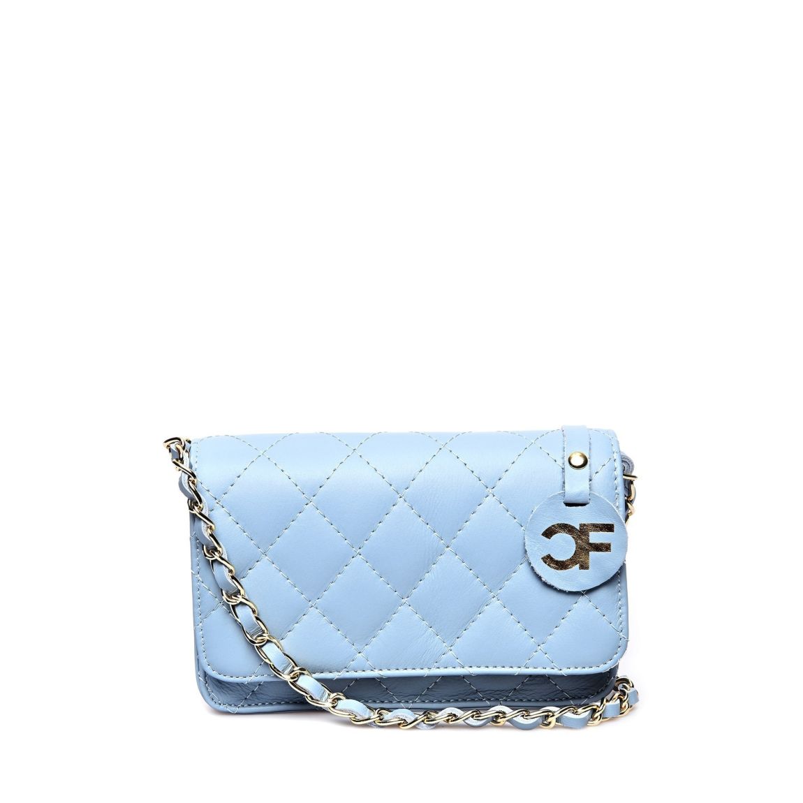 Blue Italian Leather Crossbody Bag main product photo