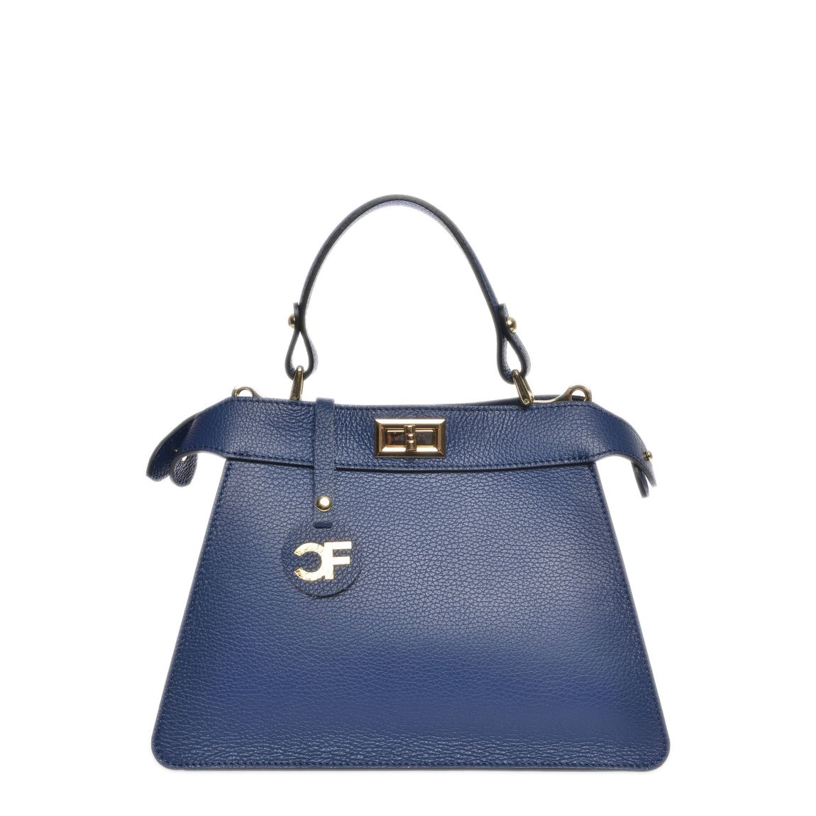 Blue Italian Leather Handbag main product photo