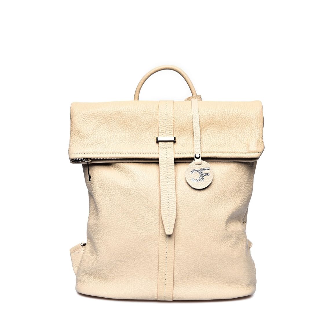 Beige Italian Leather Backpack main product photo