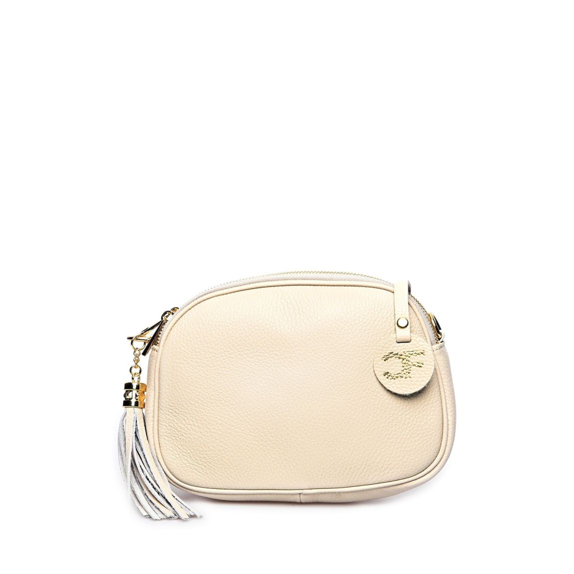 Beige Italian Leather Shoulder Bag main product photo