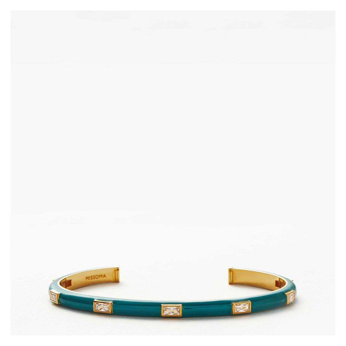 Gold Enamel & Stone Cuff Bracelet main product photo