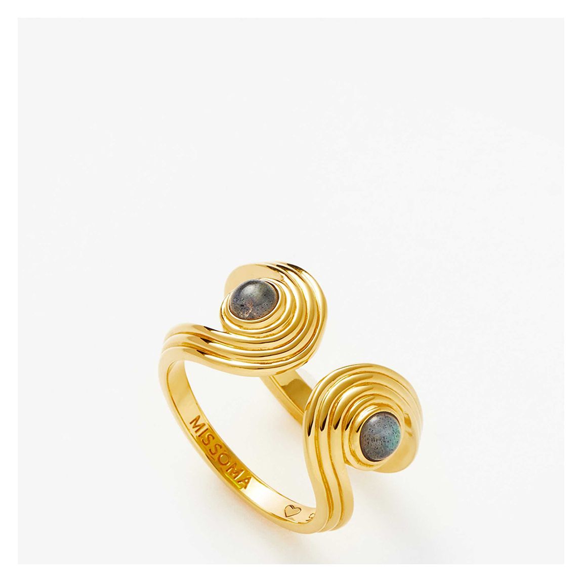Gold Zenyu Link Gemstone Open Ring main product photo
