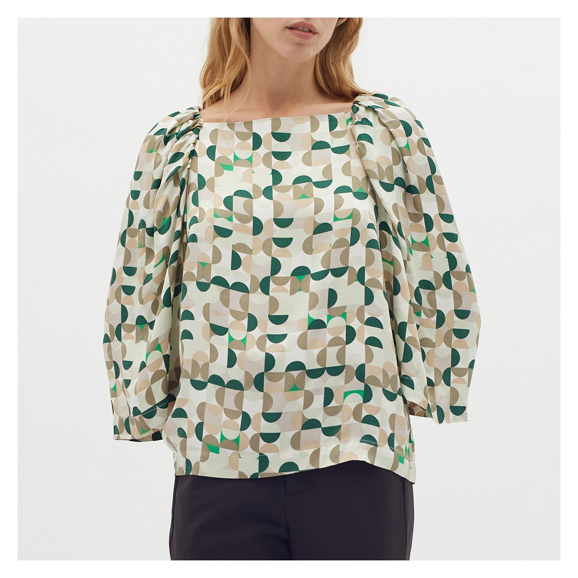 Multi Print Gather Beri Blouse main product photo