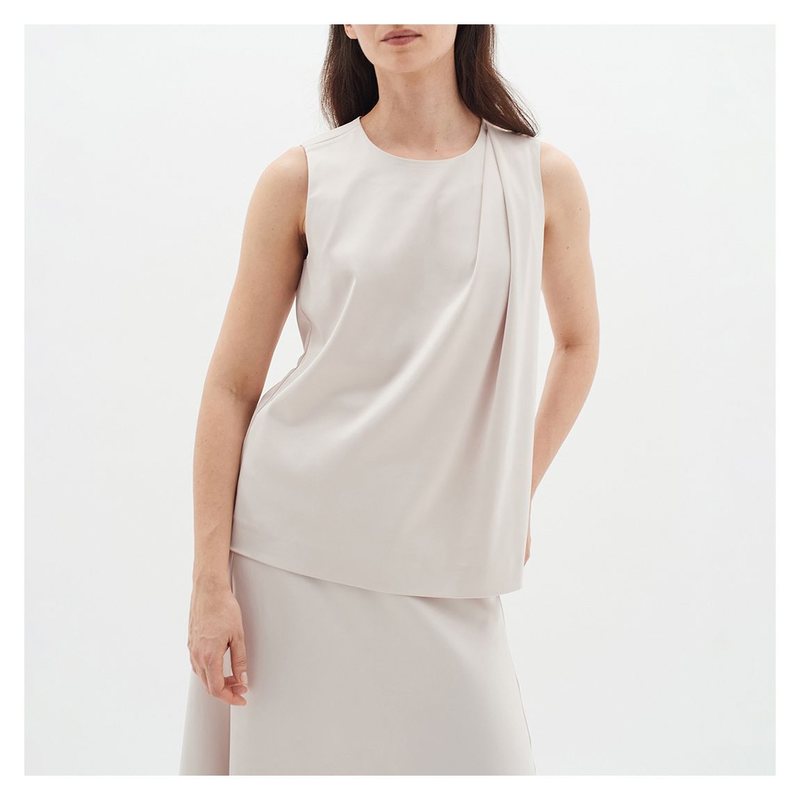 Ecru Zilky Pleat Top main product photo