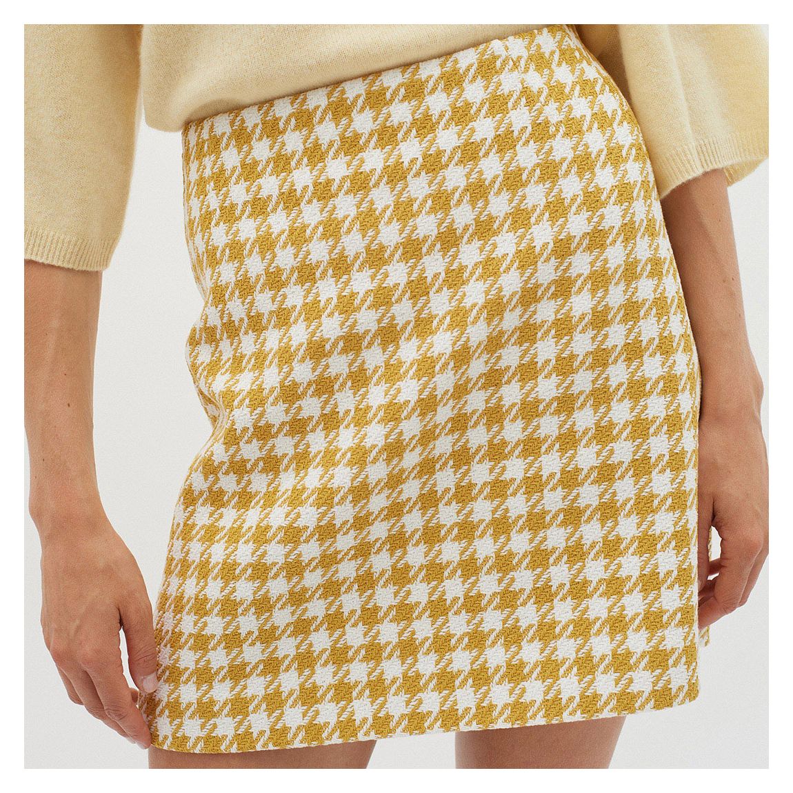 Yellow Theia Houndstooth Mini Skirt main product photo