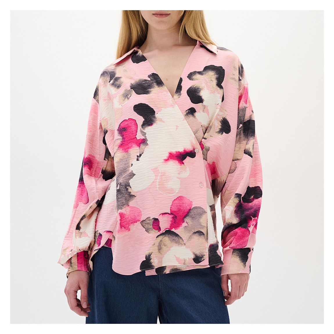 Pale Pink Watercolour Printed Shirt main product photo