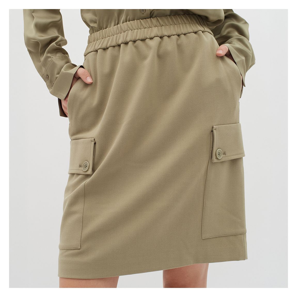 Khaki Teone Utility Skirt main product photo