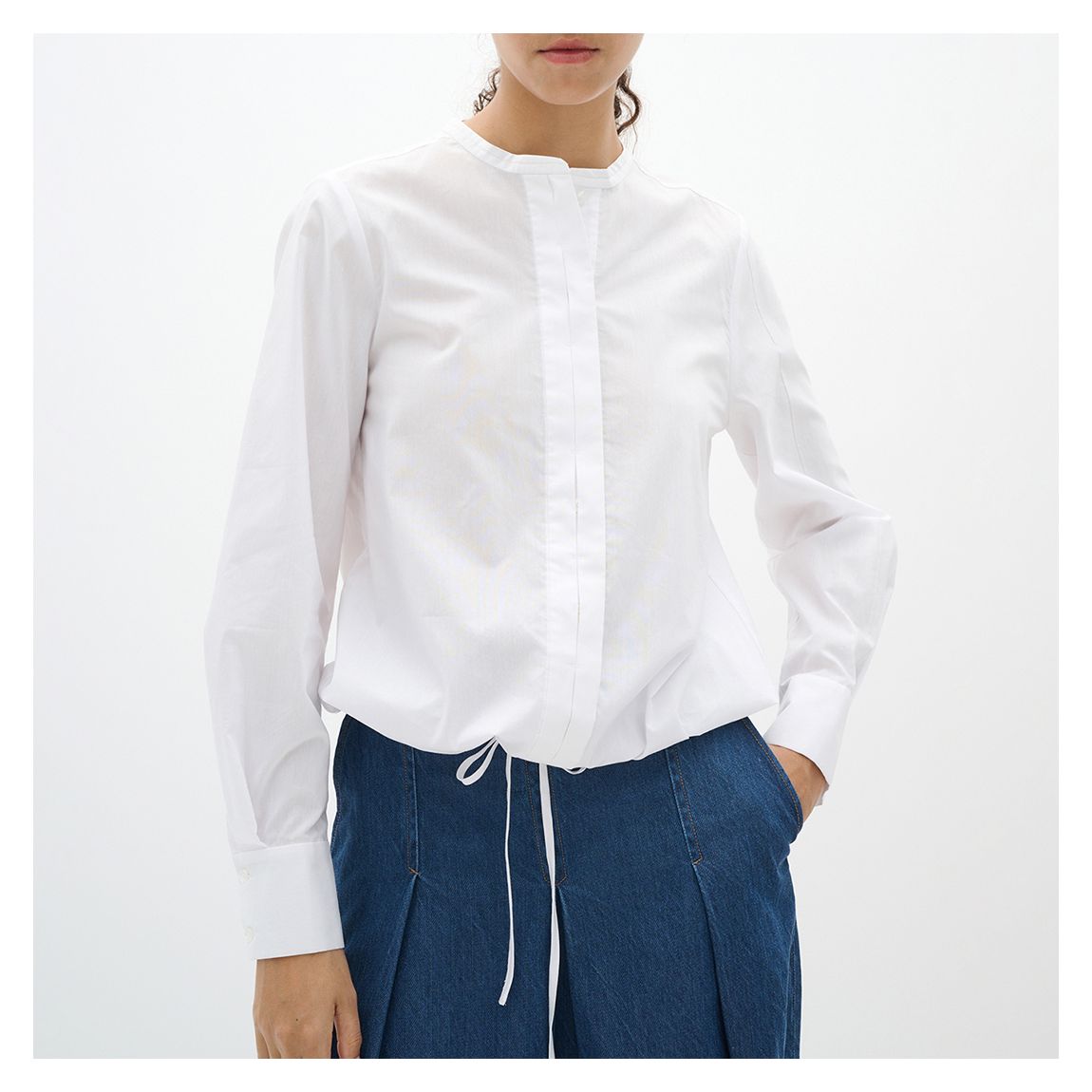 White Mylee Drawstring Shirt main product photo