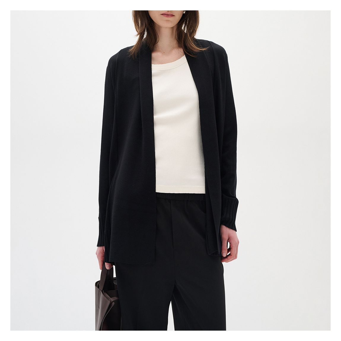 Black Midley Drape Cardigan main product photo