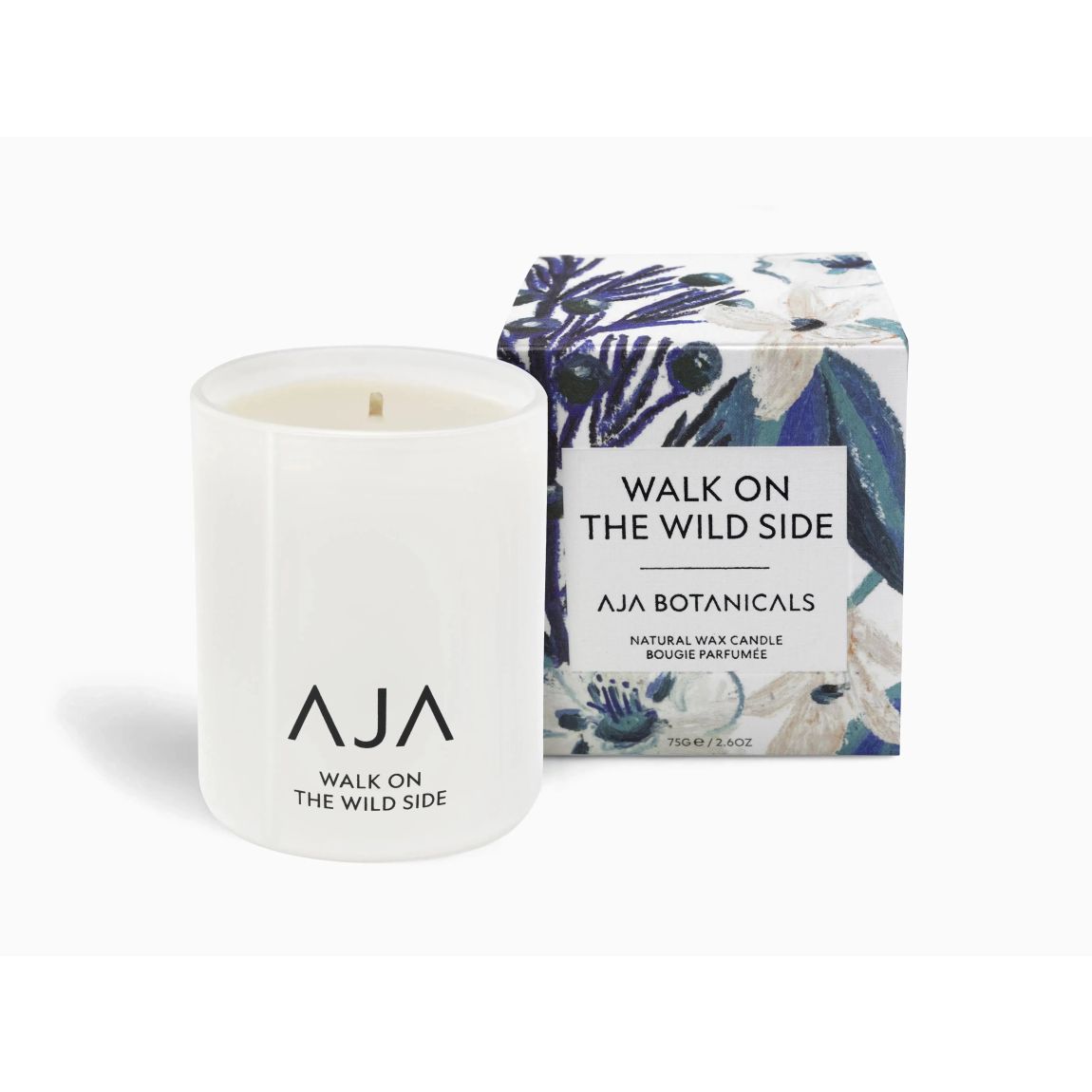 AJA BOTANICALS Walk On The Wild Side White Votive Candle with Essential Oils main product photo