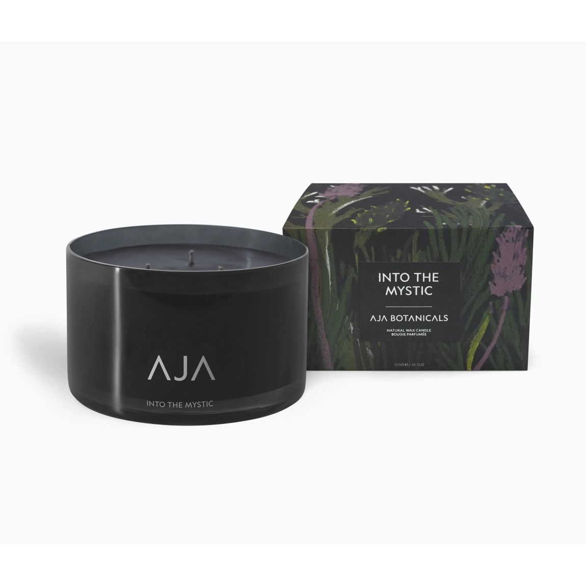 AJA BOTANICALS Into The Mystic Black Three Wick Candle with Essential Oils main product photo