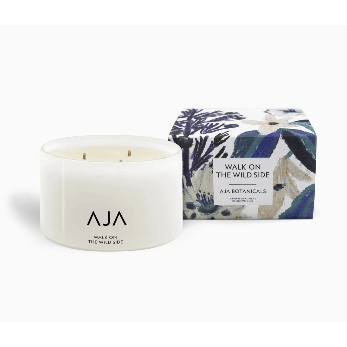 AJA BOTANICALS Three Wick Candle - Walk On The Wild Side - White main product photo