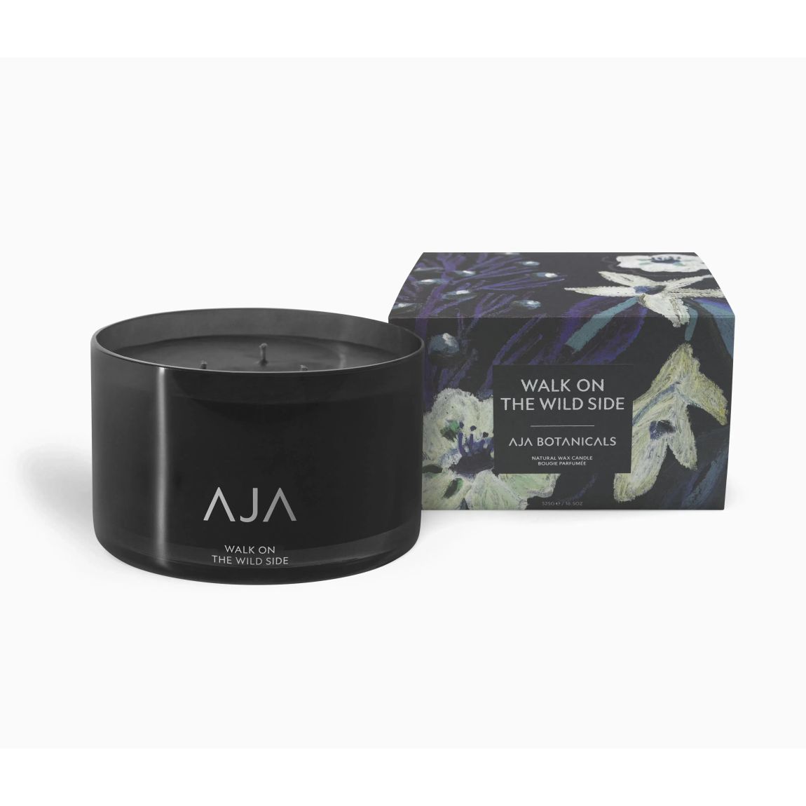 AJA BOTANICALS Walk On The Wild Side Black Three Wick Candle main product photo