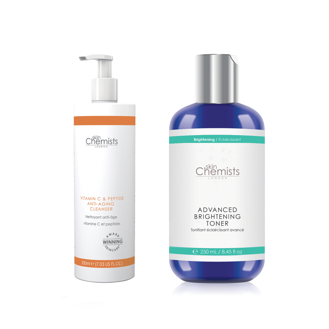 skinChemists Anti-Ageing Brightening Cleanse & Tone Kit main product photo