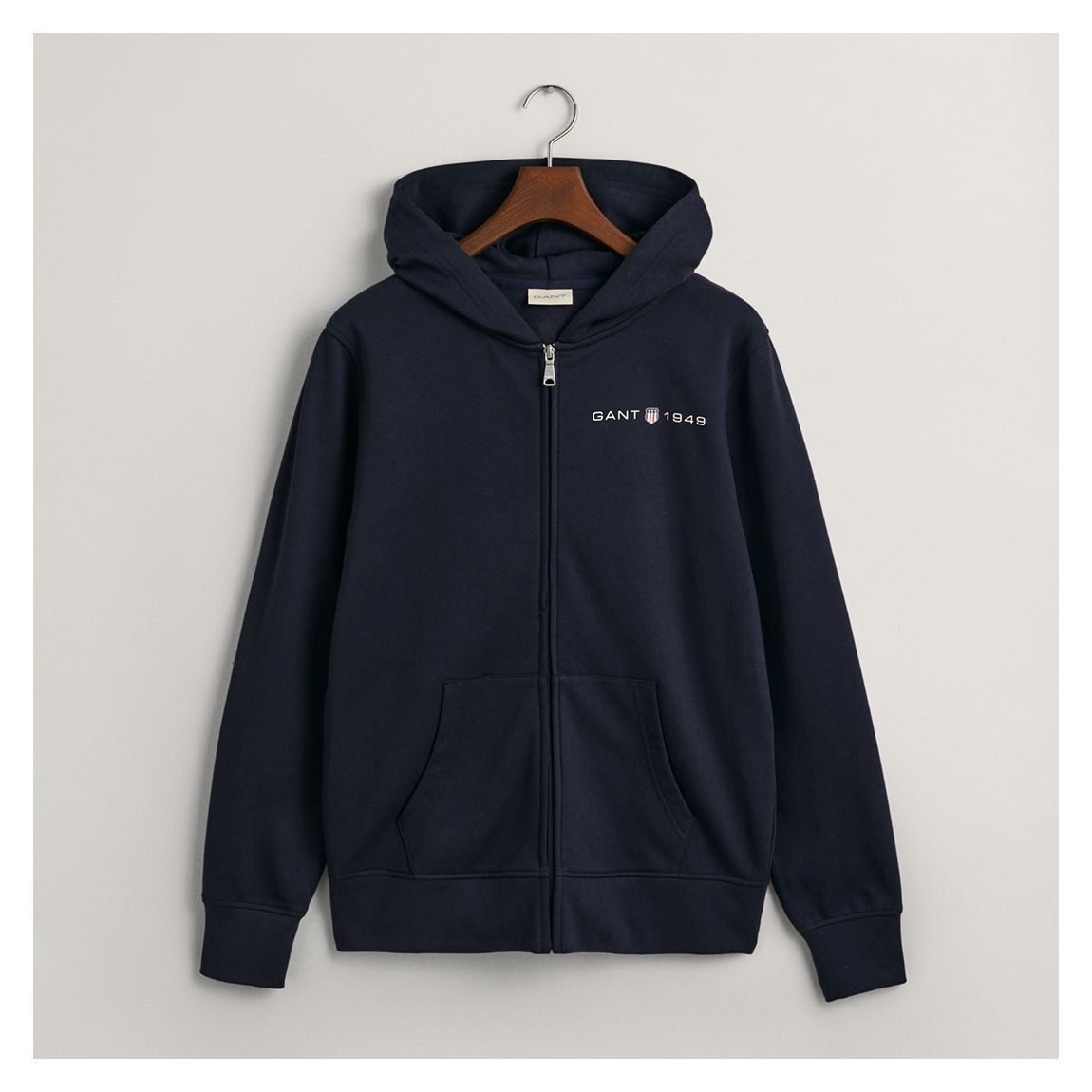 Navy Printed Graphic Logo Zip Hoodie main product photo