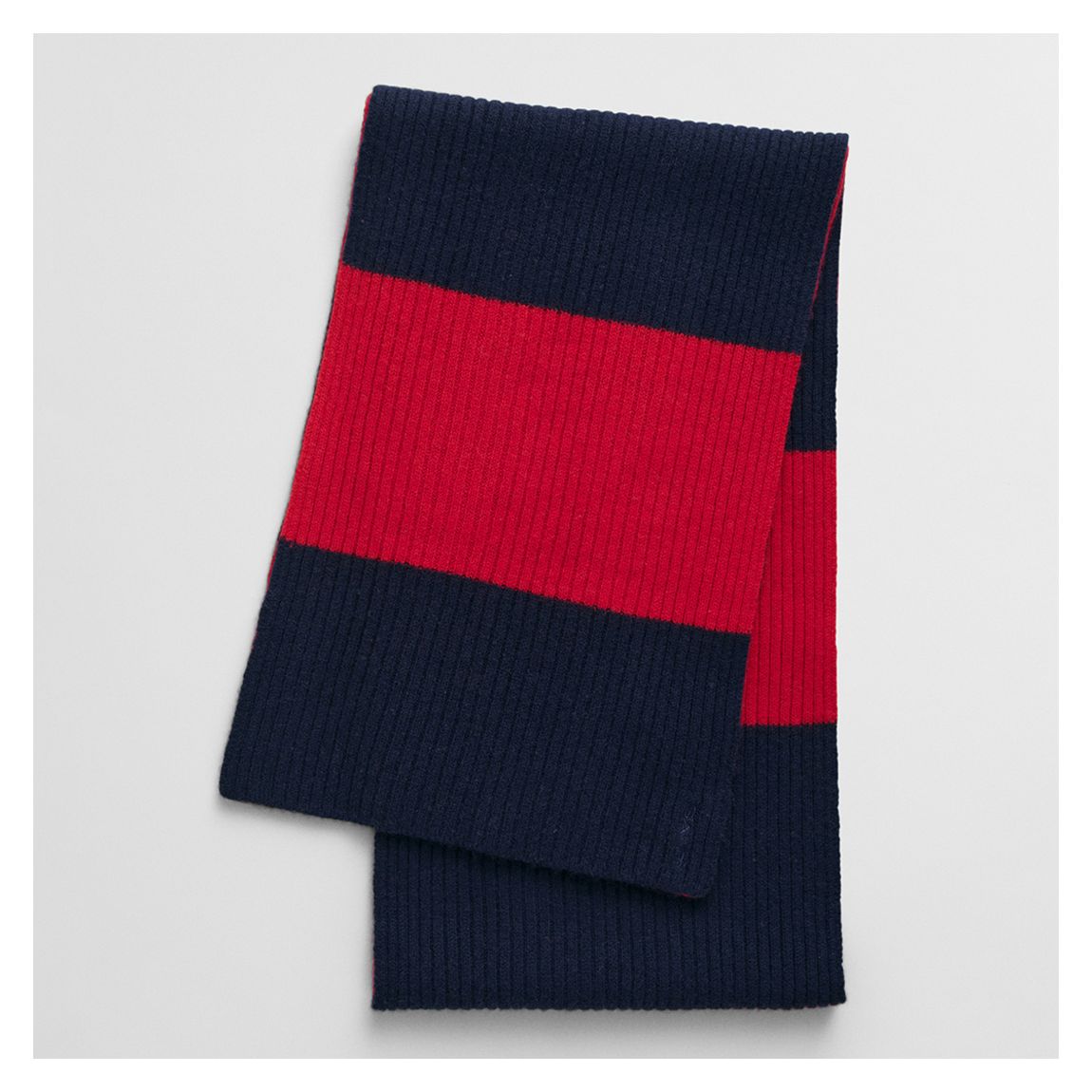 Navy/Red Striped Knitted Scarf main product photo