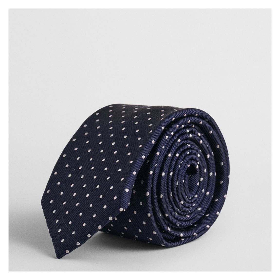 Navy Polka Dot Silk Tie main product photo