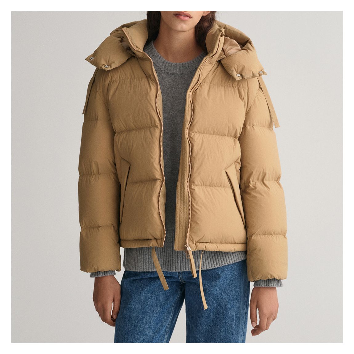 Beige Short Down Jacket main product photo