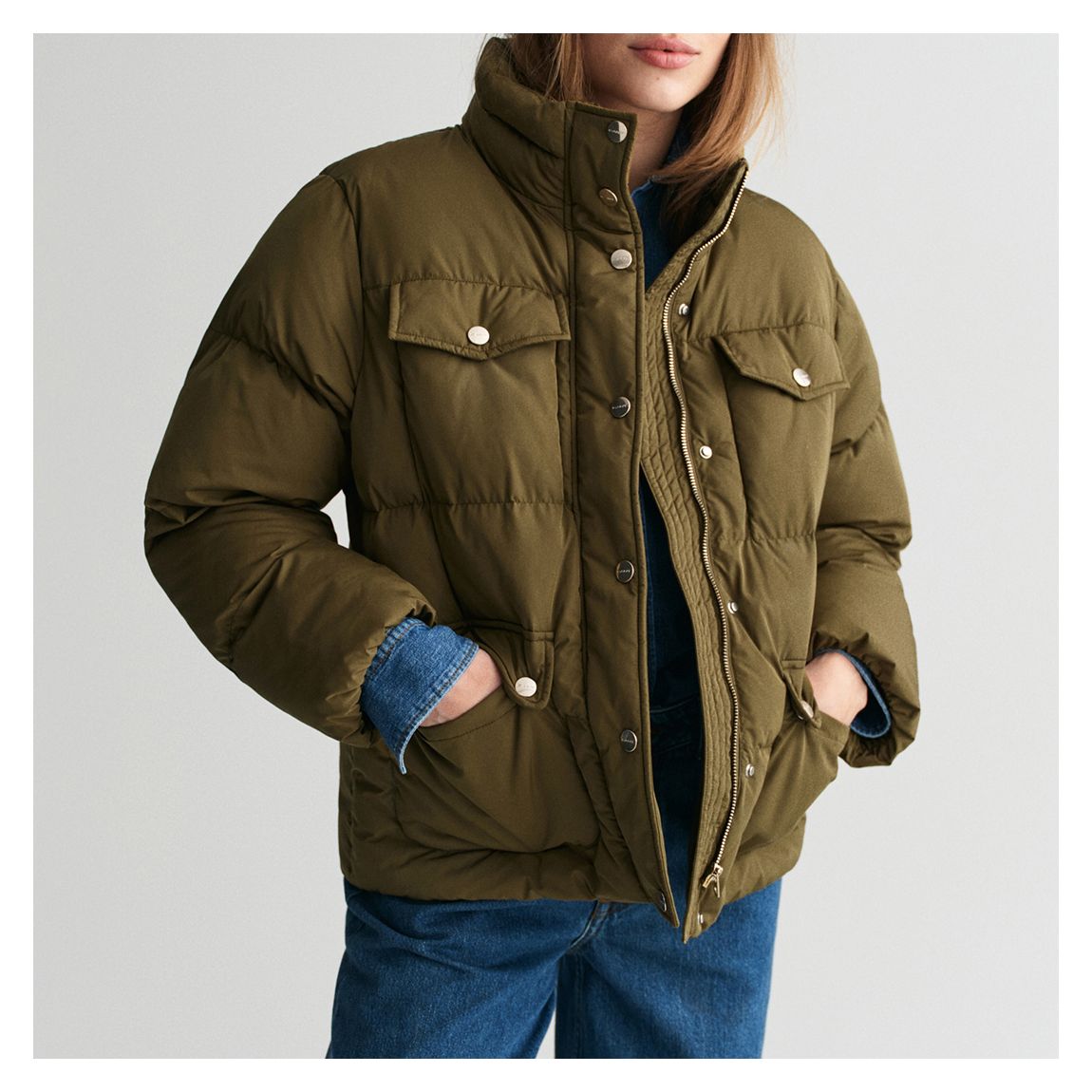 Khaki Green Active Cloud Jacket main product photo