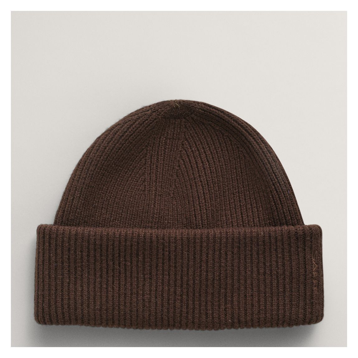 Brown Wool Ribbed Beanie main product photo