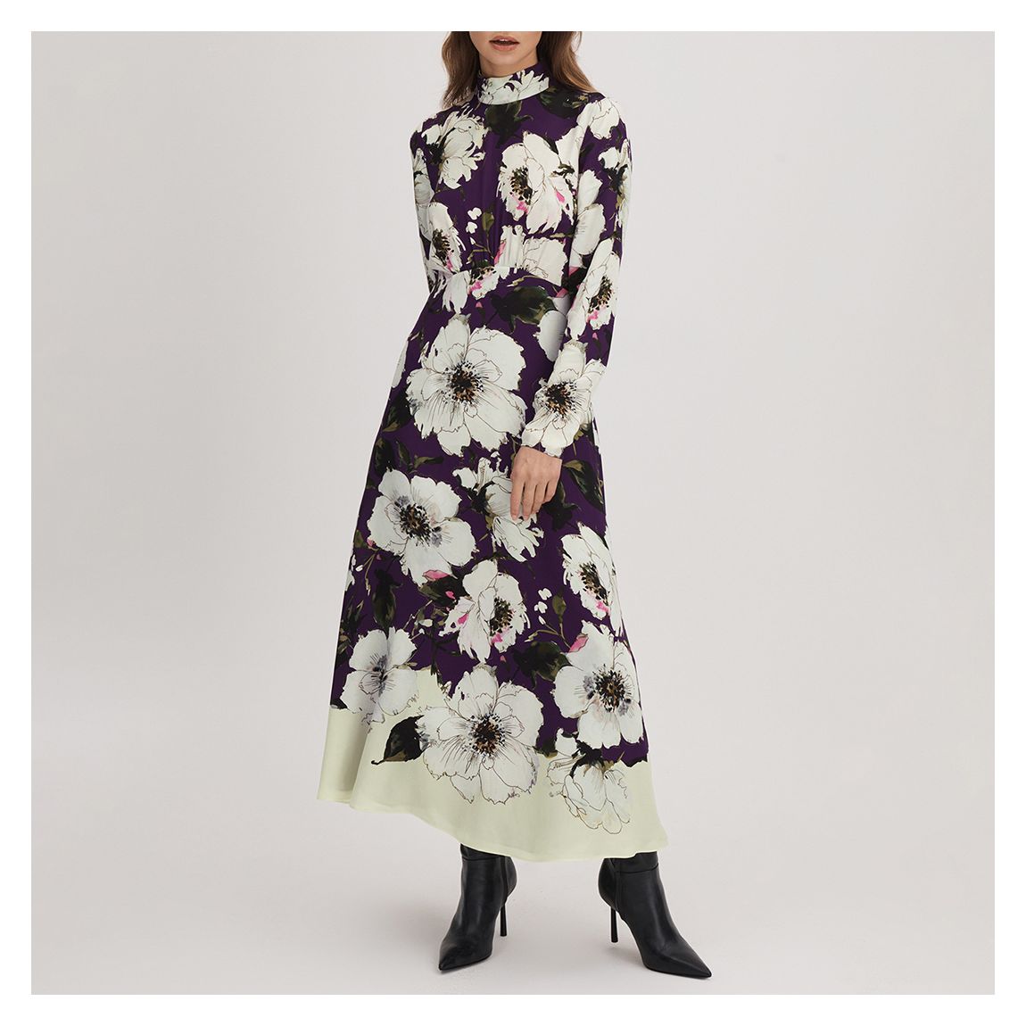 Black Floral Mock Maxi Dress main product photo