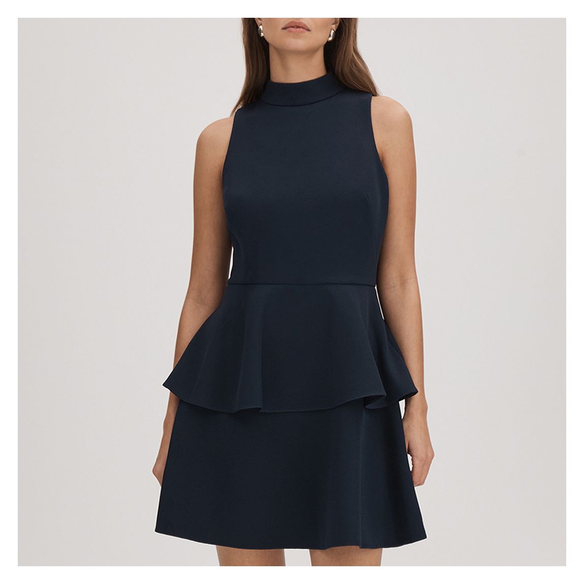 Black Peplum Sleeveless Mini Dress main product photo