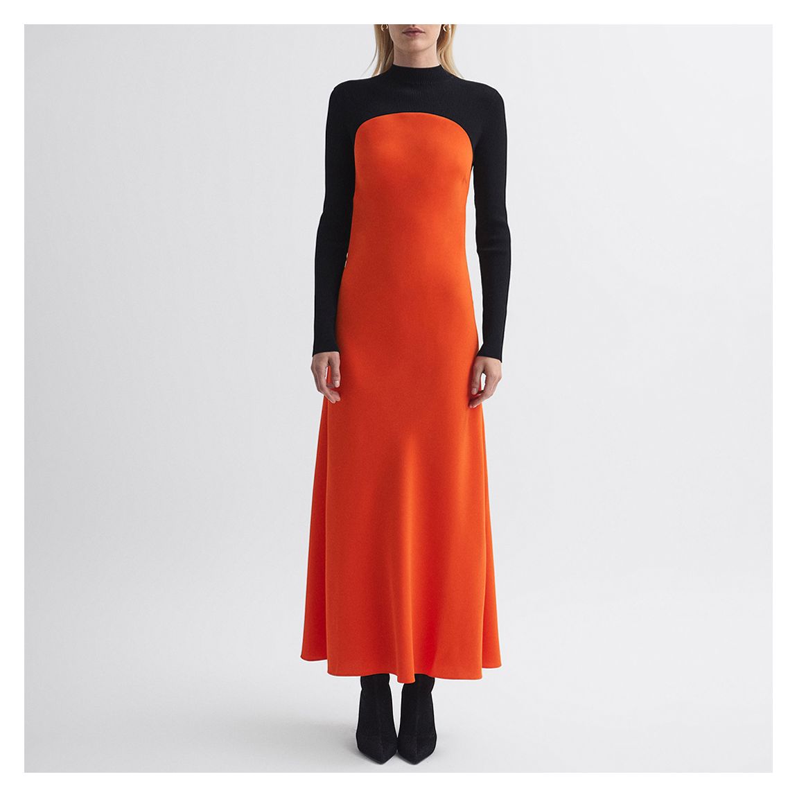 Red/Black Colourblock Knit Maxi Dress main product photo