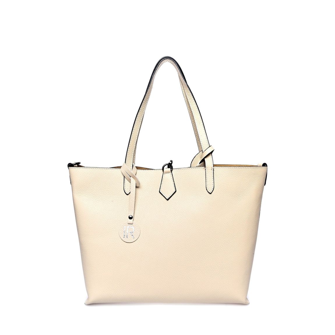 Beige Italian Leather Tote Bag main product photo