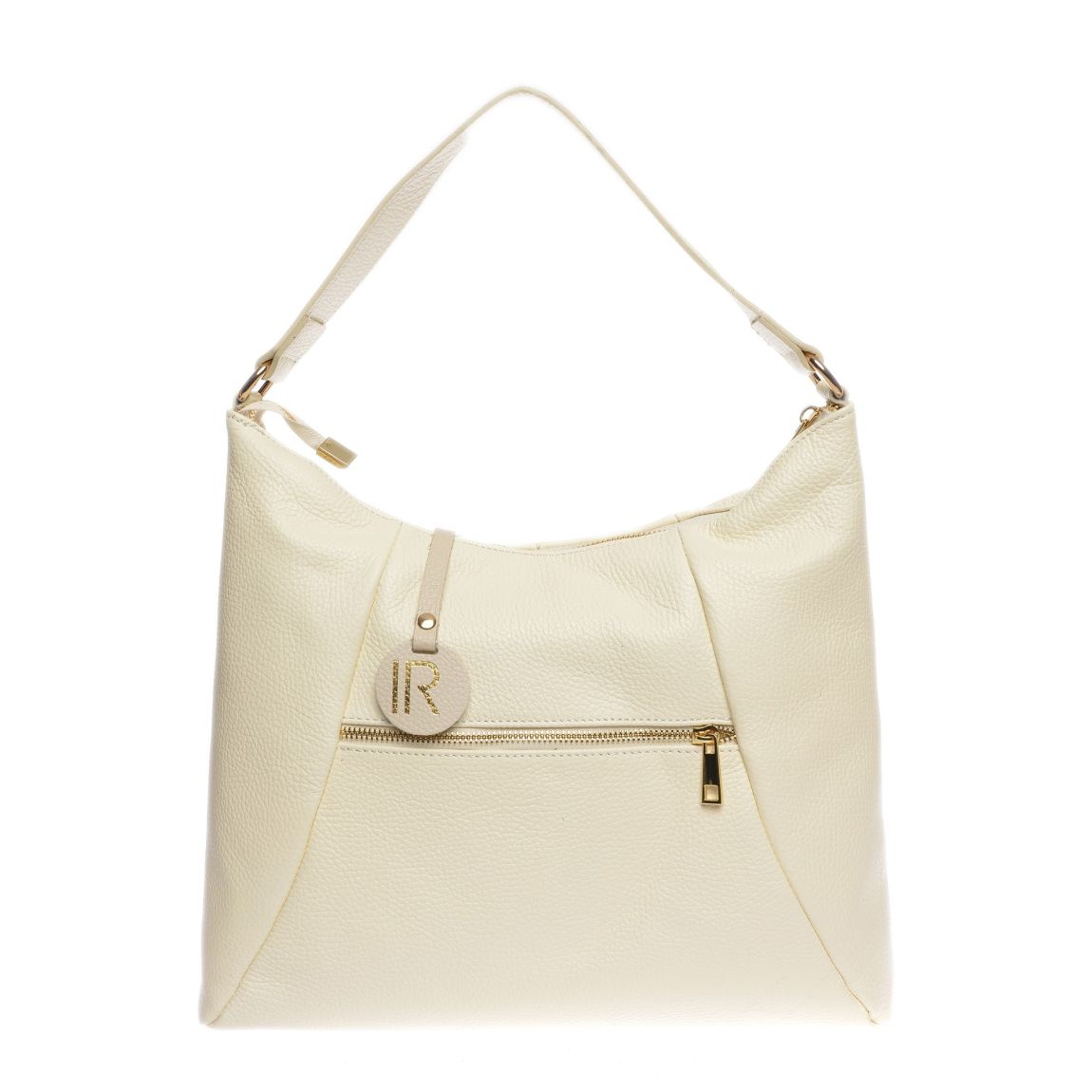 Beige Italian Leather Shoulder Bag main product photo
