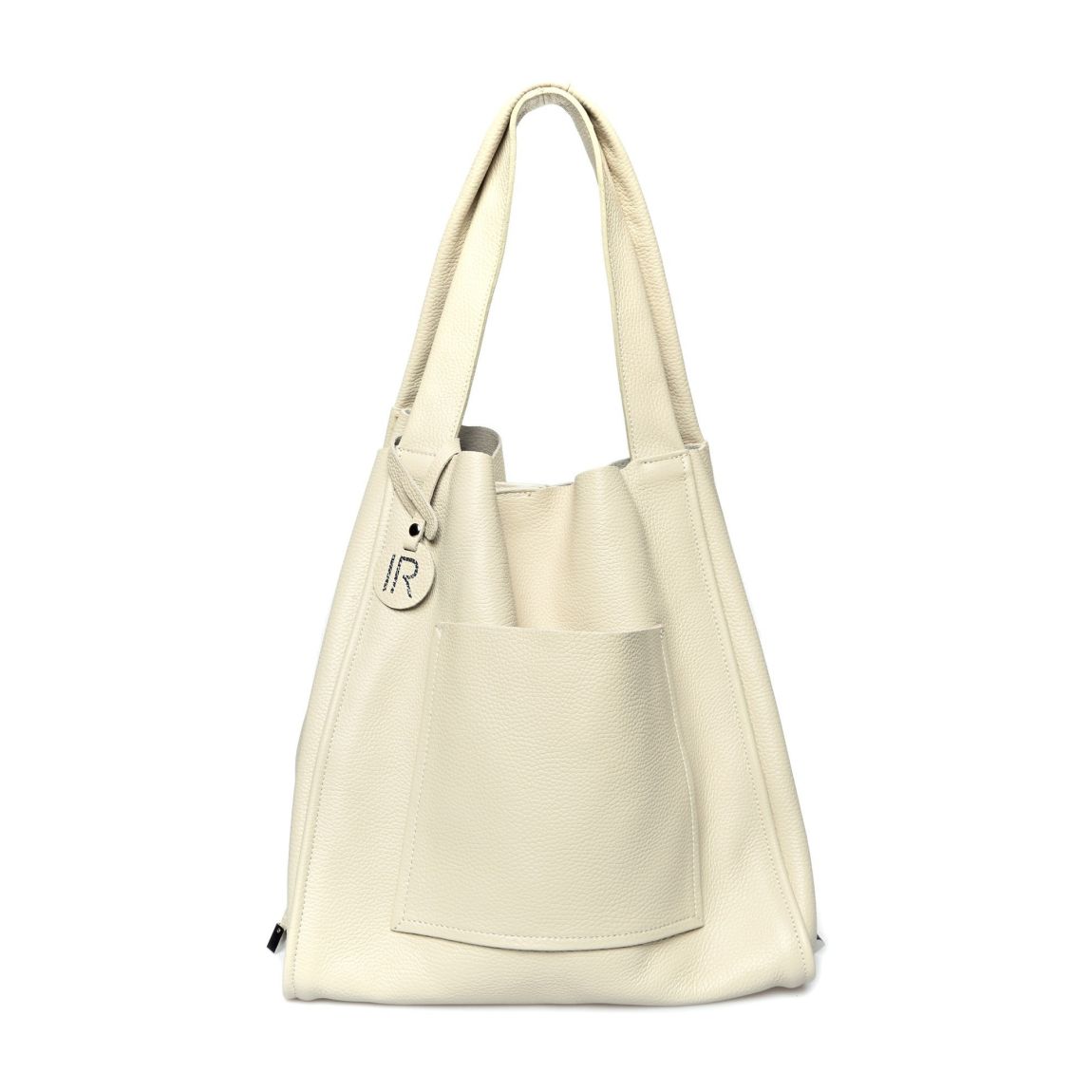 Beige Italian Leather Tote Bag main product photo