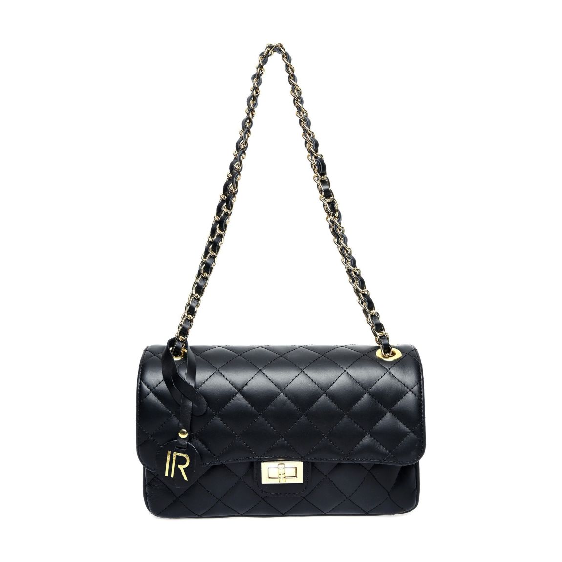 Black Italian Leather Shoulder Bag main product photo