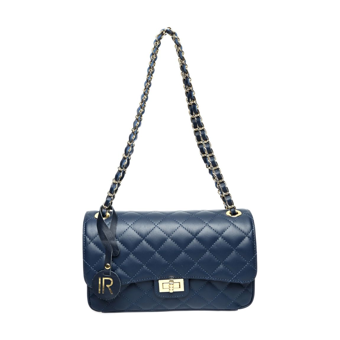 Blue Italian Leather Shoulder Bag main product photo