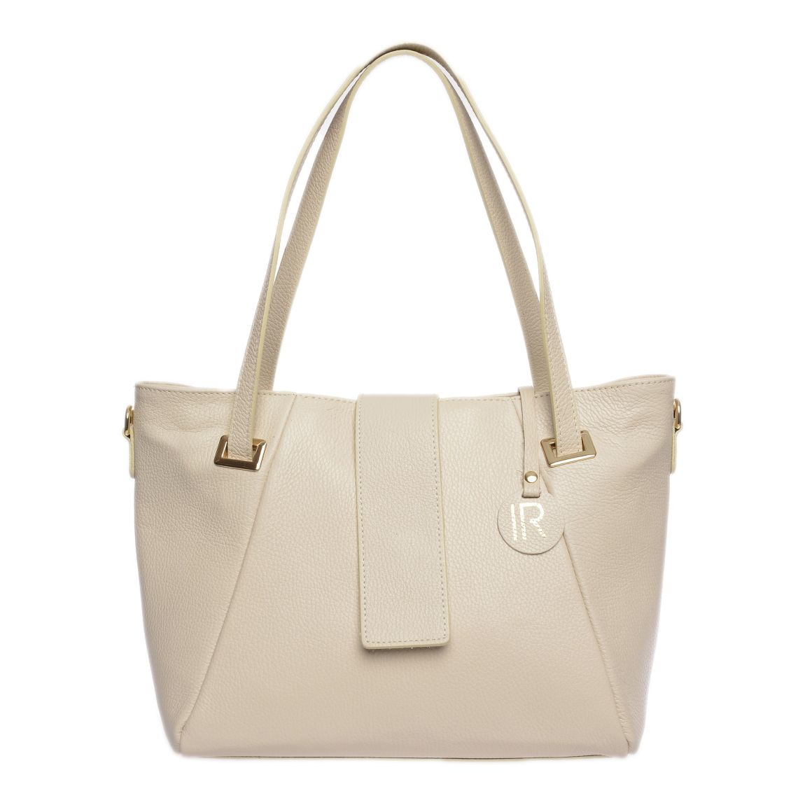 Beige Italian Leather Shoulder Bag main product photo