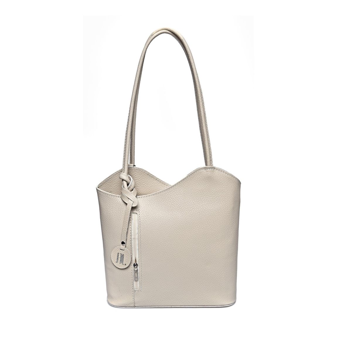 Beige Italian Leather Tote Bag / Backpack main product photo