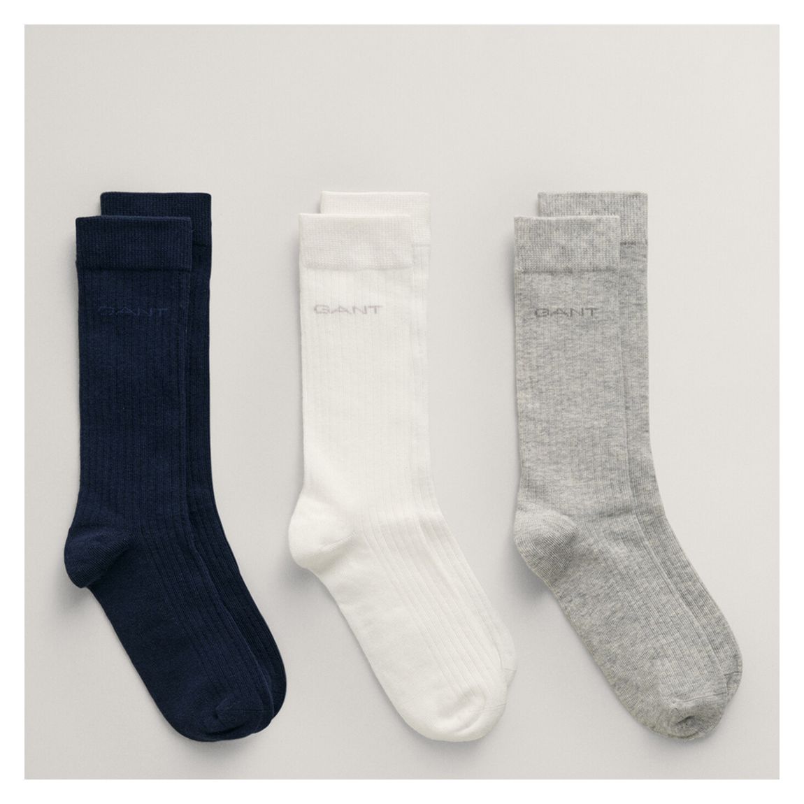 Teen's Blue 3-Pack Tonal Logo Rib Socks main product photo
