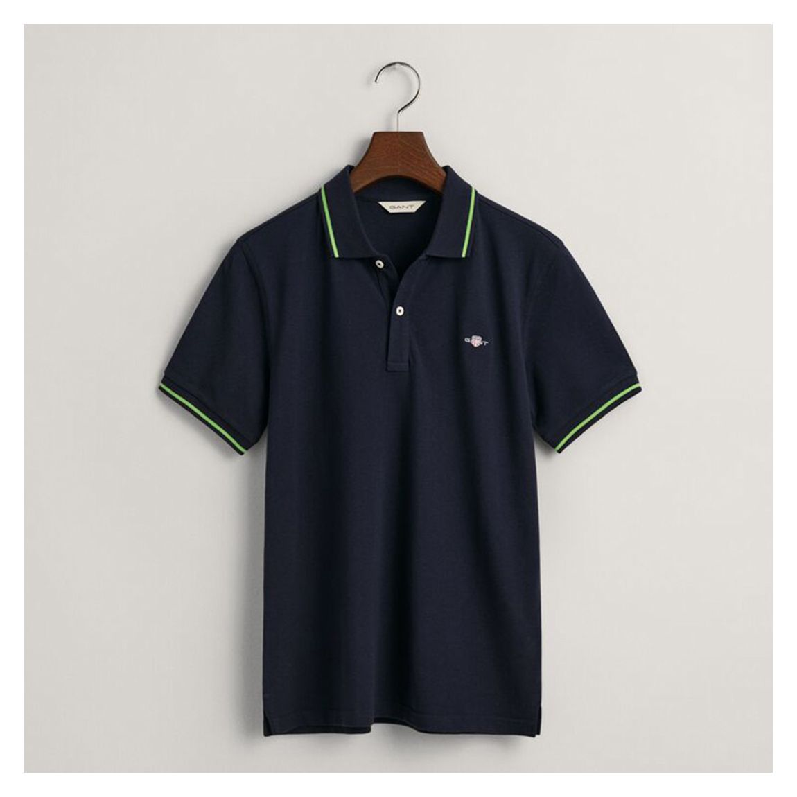 Blue Embroided Shield Pique Cotton Polo Shirt main product photo