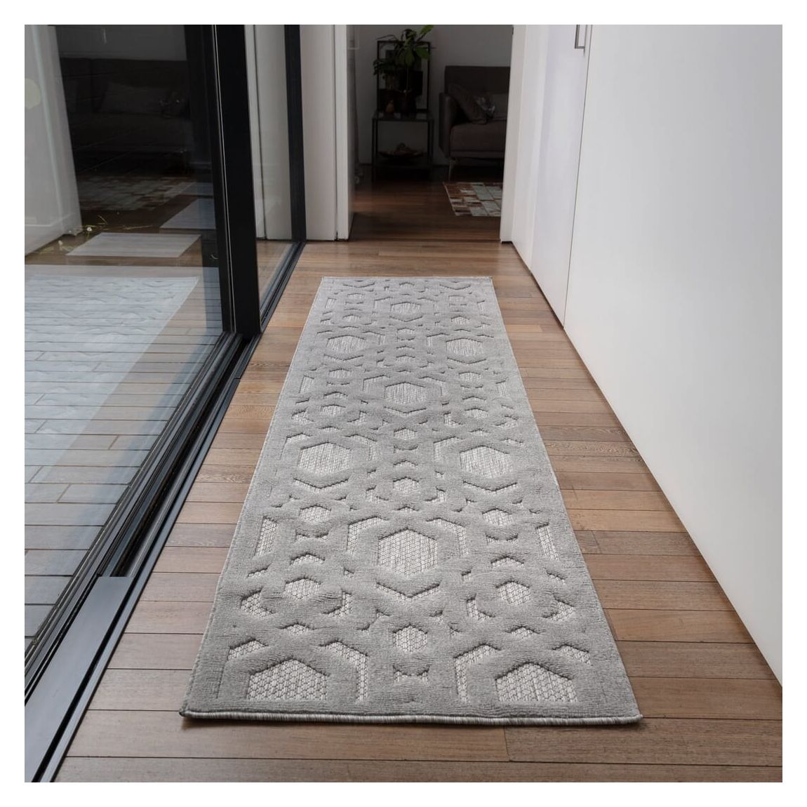 Silver Geometric Salta Outdoor Rug, 080x150cm main product photo
