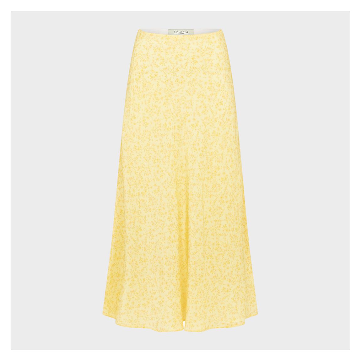 Yellow Hutton Printed Silk Slip Skirt main product photo
