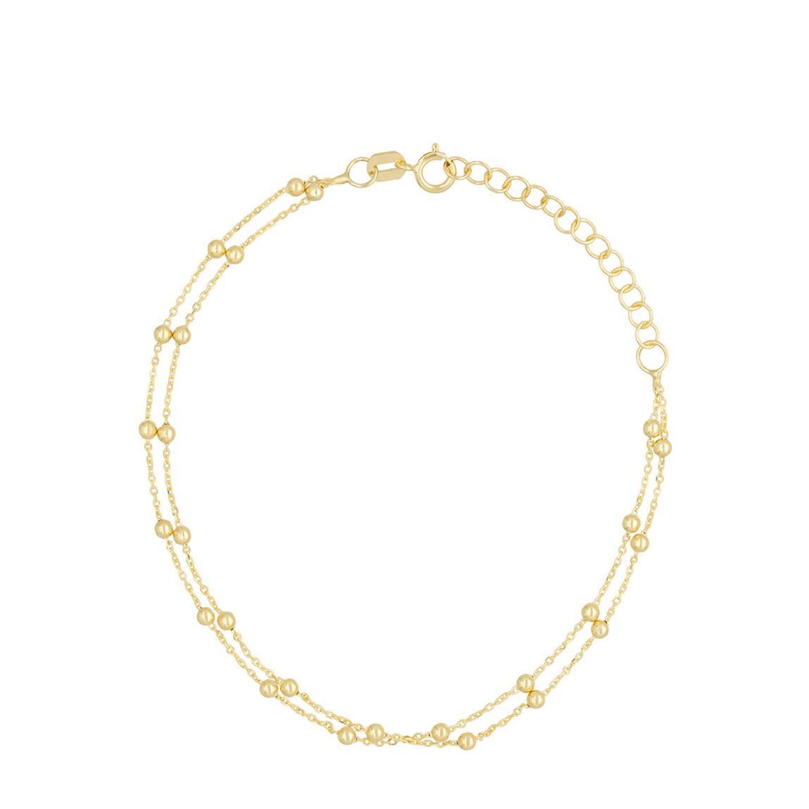 Yellow Gold Double Chain Balls Bracelet main product photo
