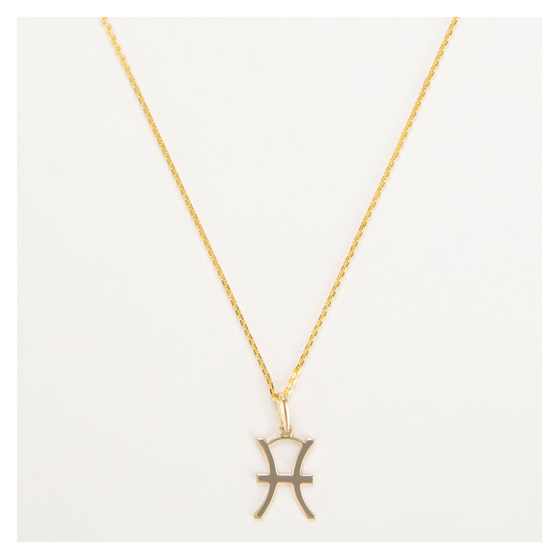 Yellow Gold Pisces Astrological Pendant Necklace main product photo