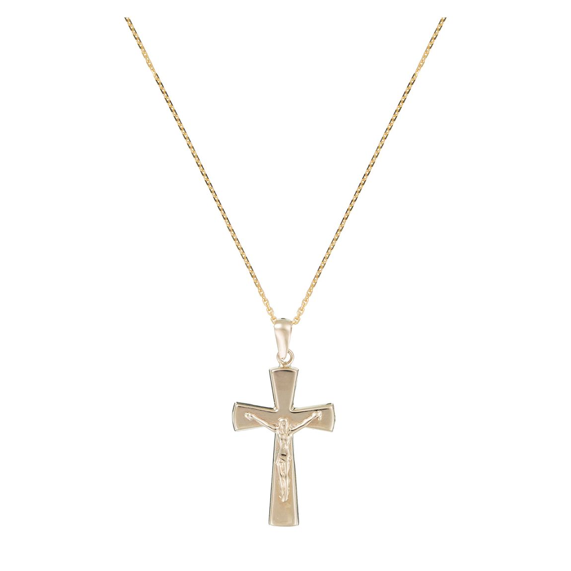 Yellow Gold Jesus Cross Pendant Necklace main product photo