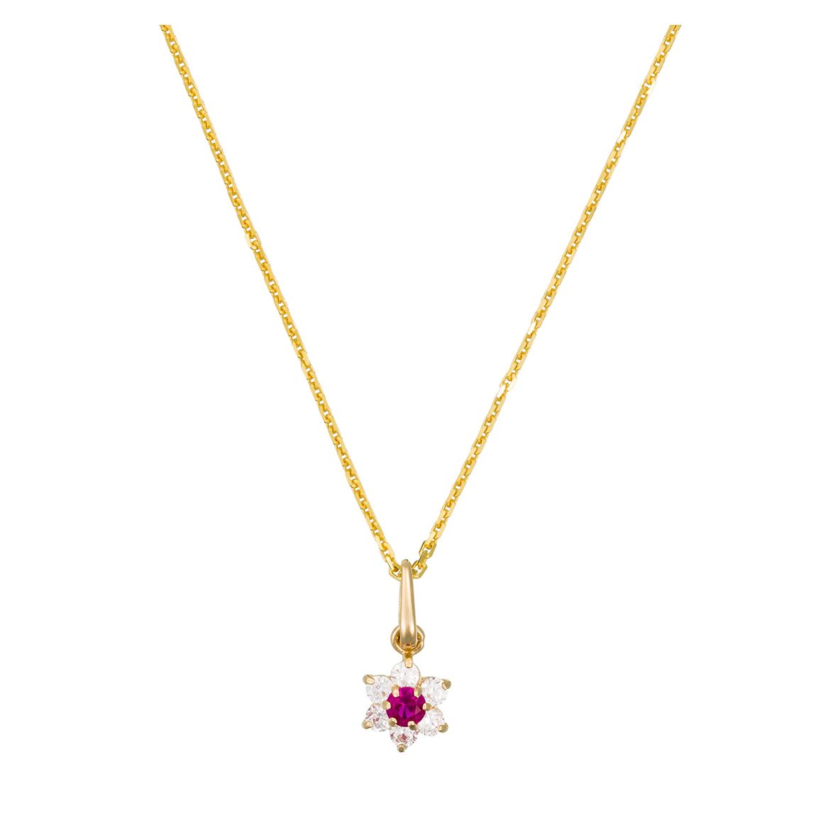 Yellow Gold Red Messenger Pendant Necklace main product photo
