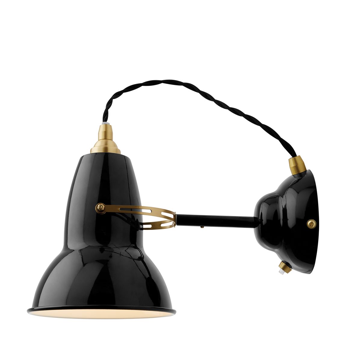 Original 1227 Brass Wall Light Jet Black main product photo