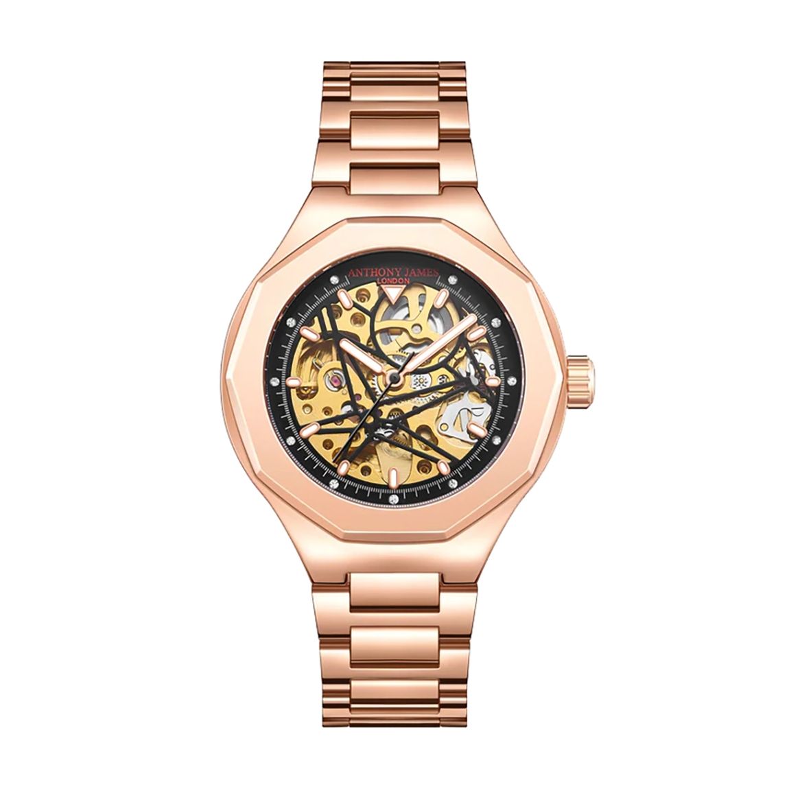 Rose Hand Assembled Anthony James Sports Skeleton Automatic Watch 42mm main product photo