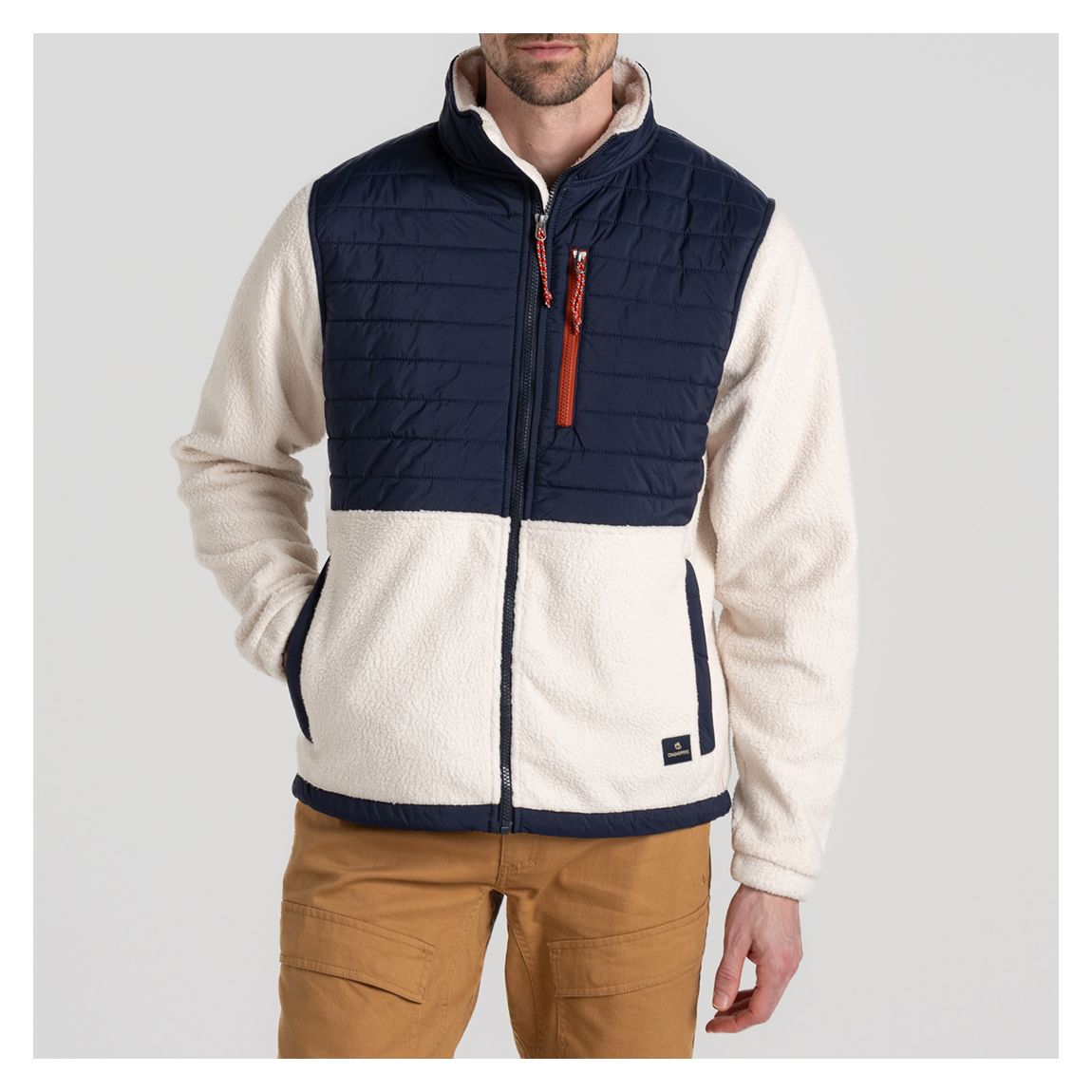 Ecru/Navy Montadale Insulating Hybrid Jacket main product photo