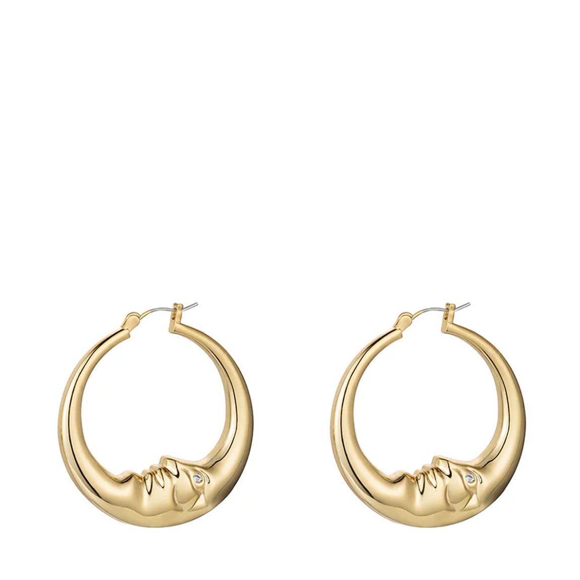 18K Gold Plated Sleeping Moon Earrings main product photo
