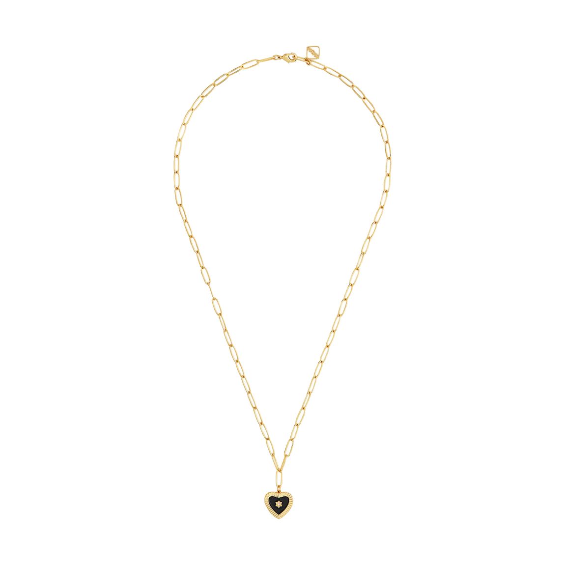 18K Gold Plated Black Heart Necklace main product photo