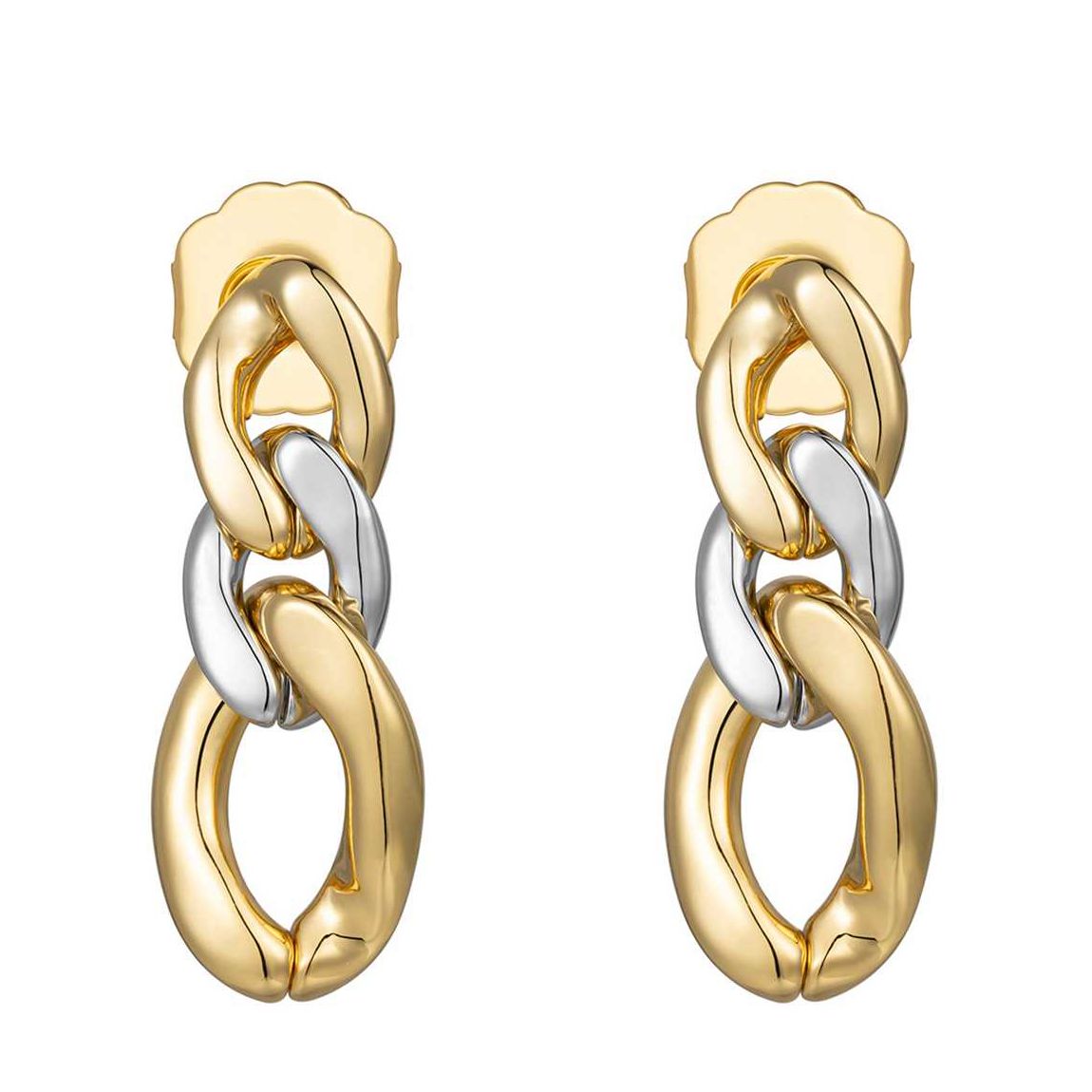 18K Gold Plated Triple Link Earrings main product photo