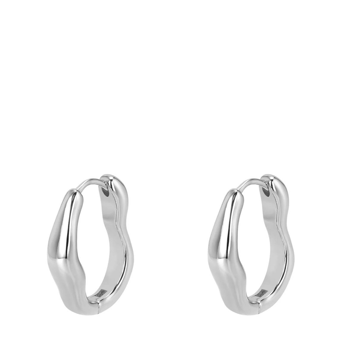 18K White Gold Plated Wiggle And Wave Earrings main product photo