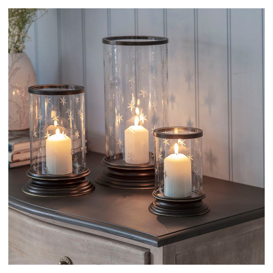Dark Bronze Cleverton Hurricane Lamp Medium main product photo